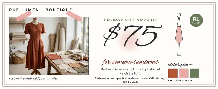 Rue Lumen holiday gift voucher template