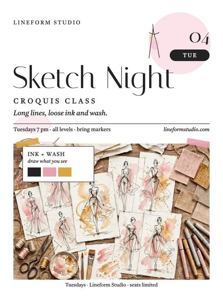 Lineform Studio Sketch Night portrait template