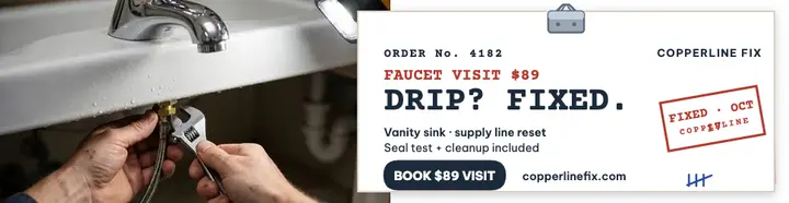 Copperline faucet repair docket billboard: faucet repair billboard template