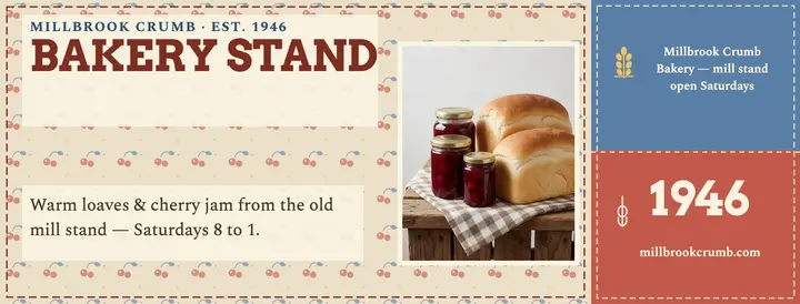 Millbrook Crumb farm stand cover template