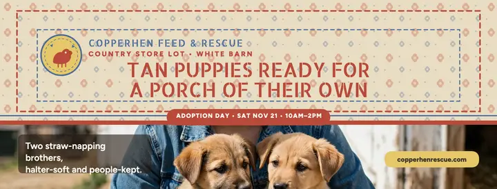 Copperhen puppy adoption day cover: puppy adoption facebook cover template