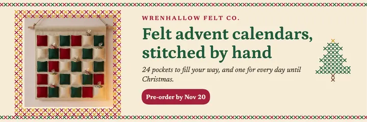 Wrenhallow felt advent calendars template