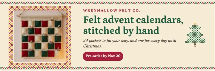 Wrenhallow felt advent calendars template