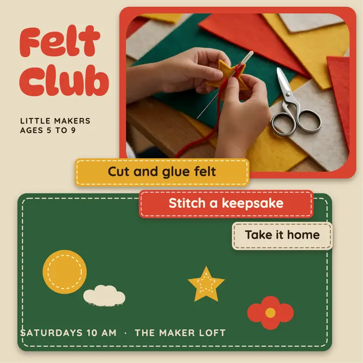 Little Makers felt craft club post template