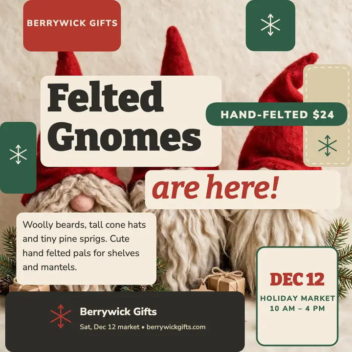 Berrywick felted gnome holiday post template