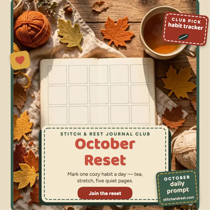 Stitch and Rest October reset journal post template