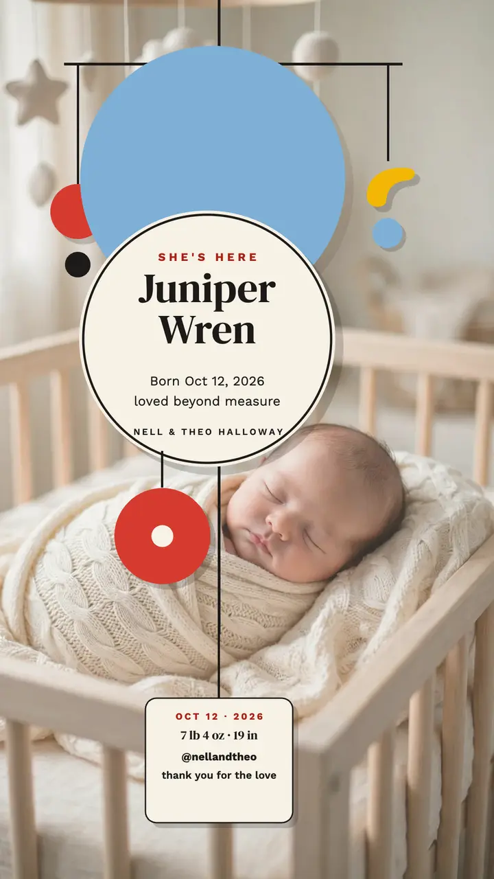 Juniper felt mobile arrival story template
