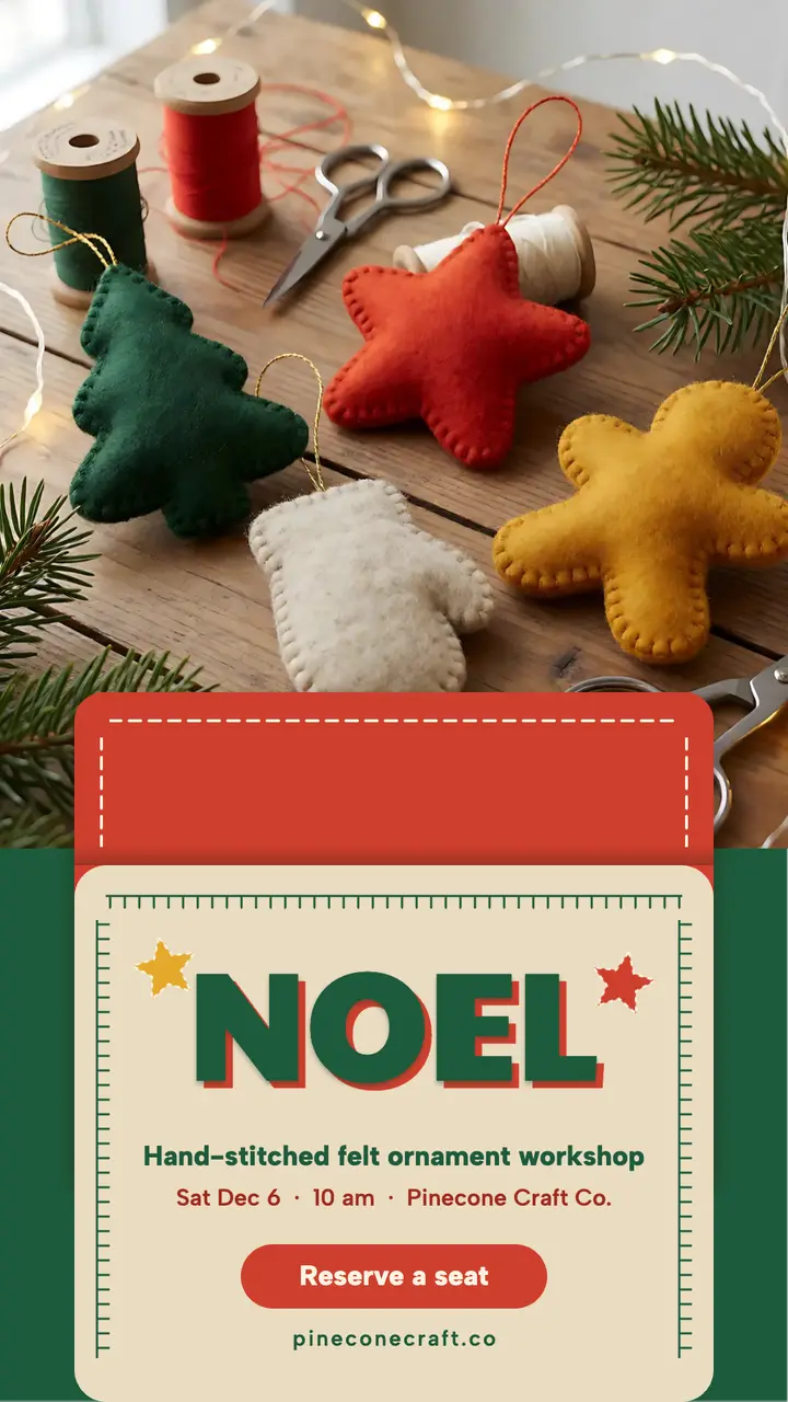 Pinecone Craft Co. felt ornament workshop story template