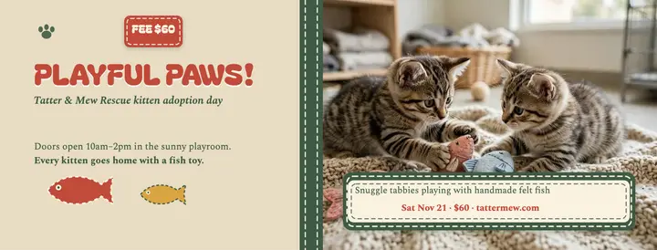 Felt-toy kitten adoption cover template