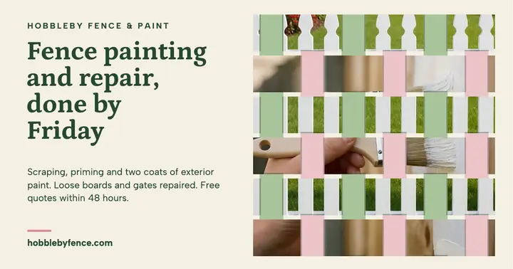 Hobbleby fence painting photo weave post template
