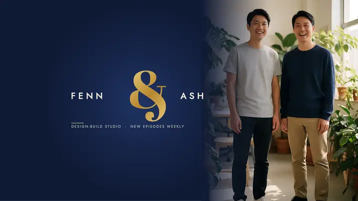 Fenn & Ash studio channel banner: two-name ampersand youtube banner template