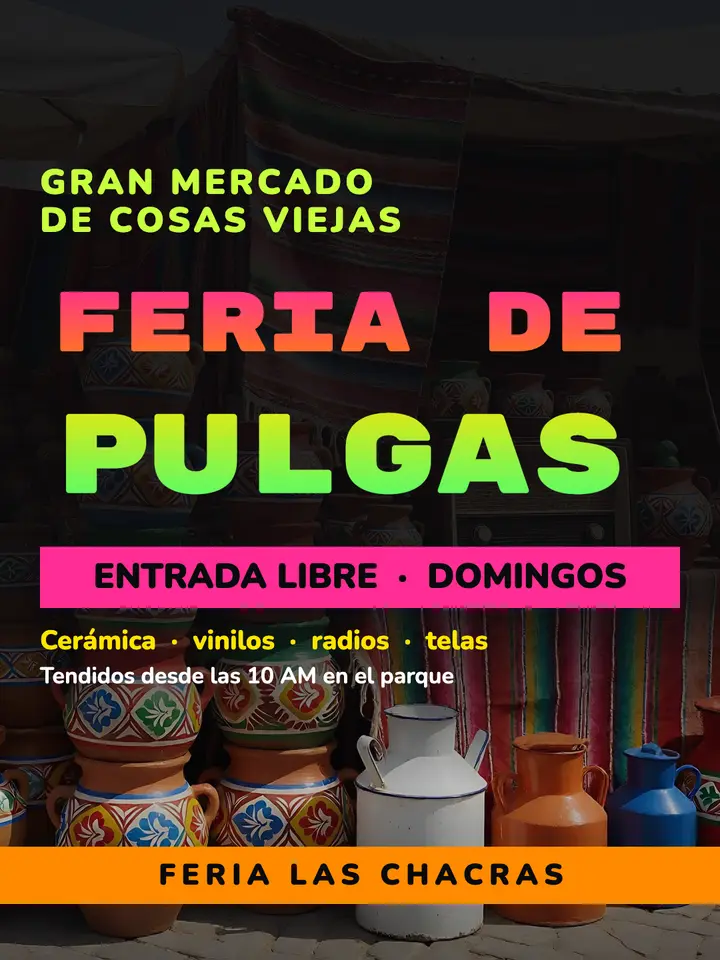 Feria de Pulgas flea market poster template