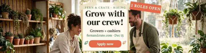 Fern and Crate hiring billboard template