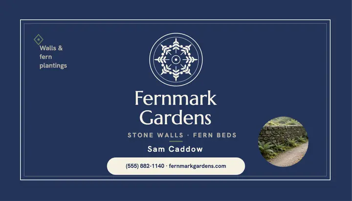 Fernmark Gardens stone wall card template
