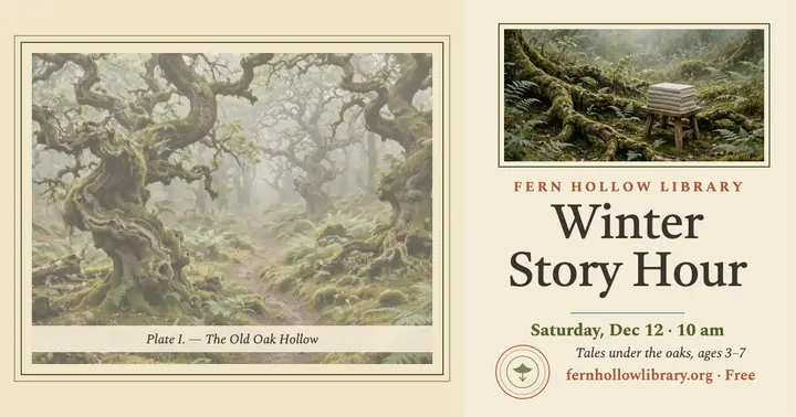 Fern Hollow Winter Story Hour plate post template
