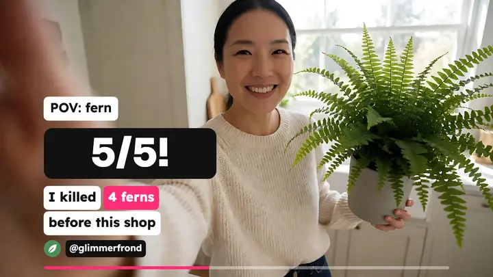 Plant shop 5/5 review video thumbnail template