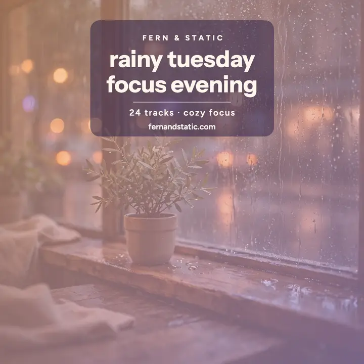 Rainy Tuesday focus playlist cover: focus playlist cover template