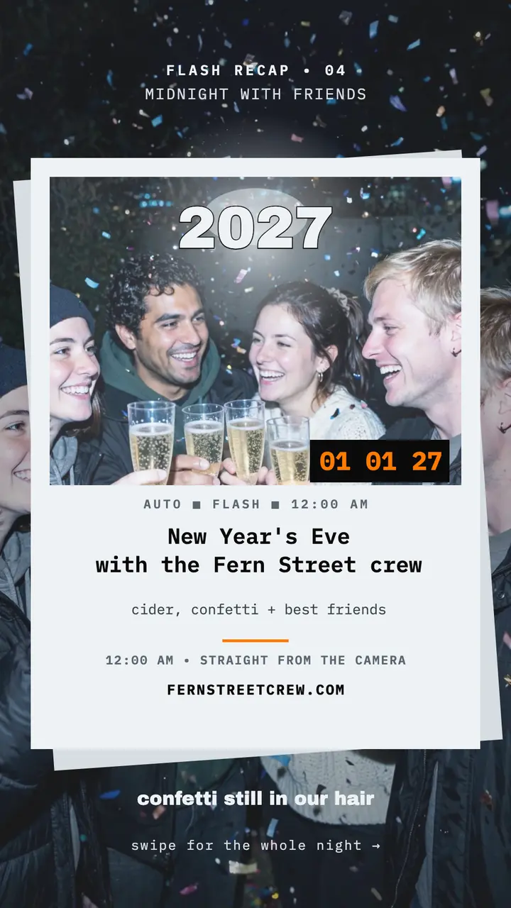 Fern Street crew New Year flash recap template
