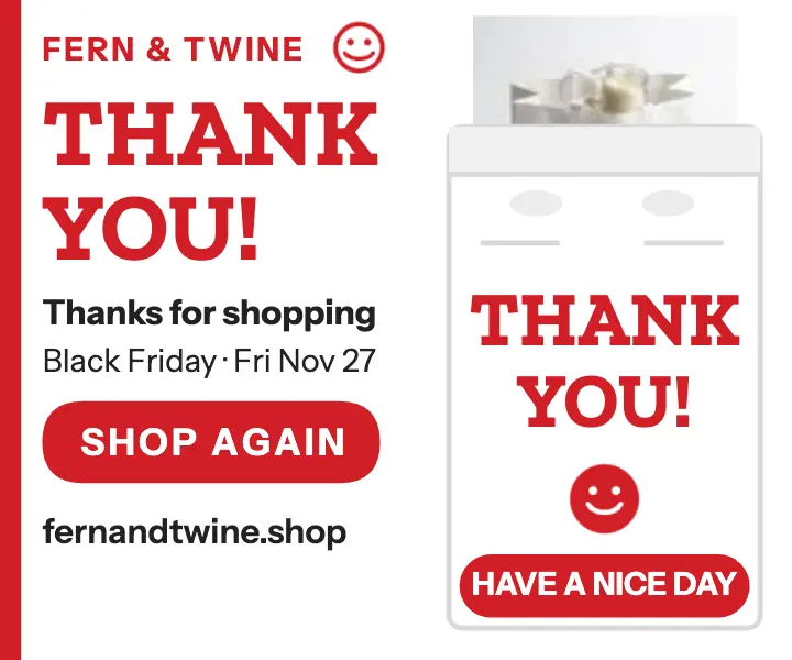 Fern and Twine Black Friday thank you ad template