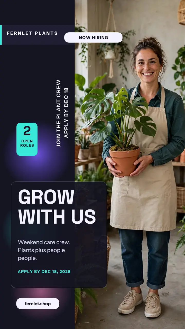 Fernlet Plants hiring story template