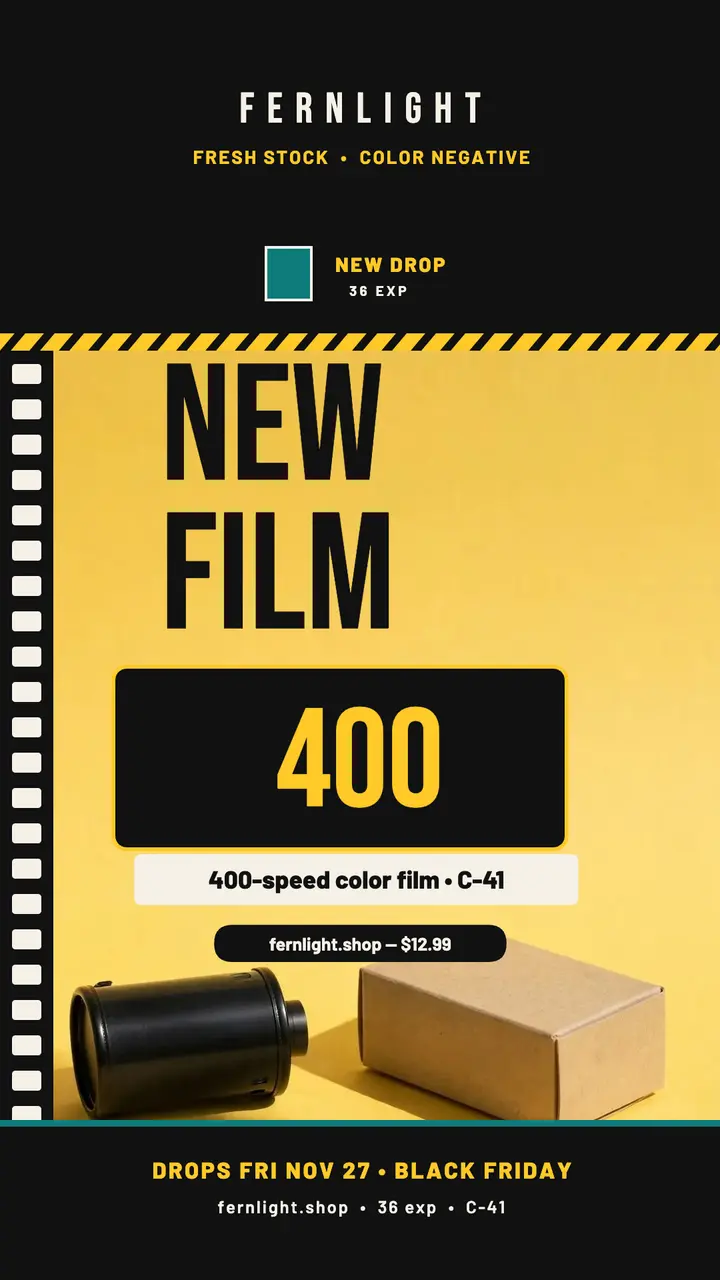 Fernlight 400 film drop launch story template