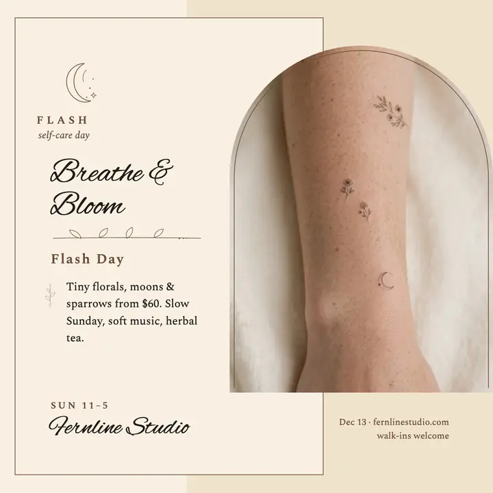 Fernline Studio self-care flash day post template