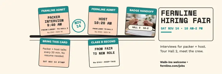 Fernline Goods hiring fair ticket header template