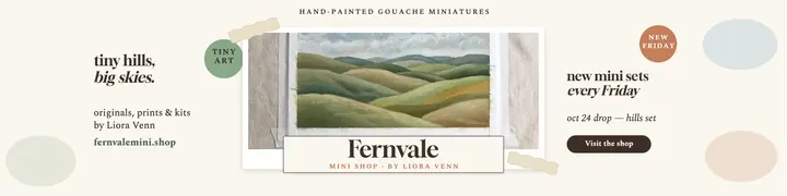 Fernvale gouache minis Etsy banner template