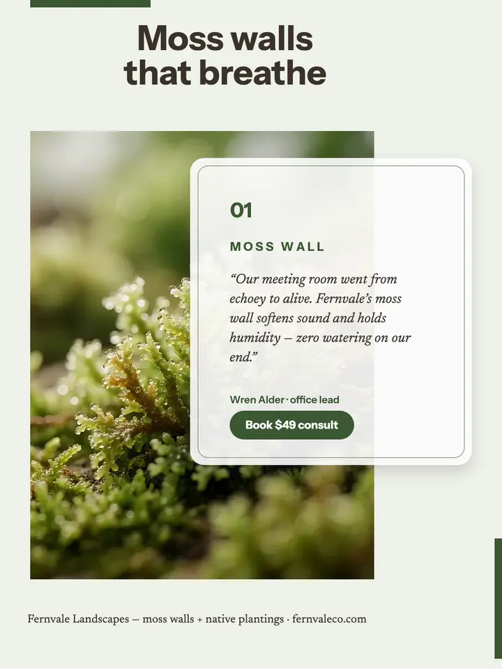 Fernvale moss wall service post: moss wall service post template