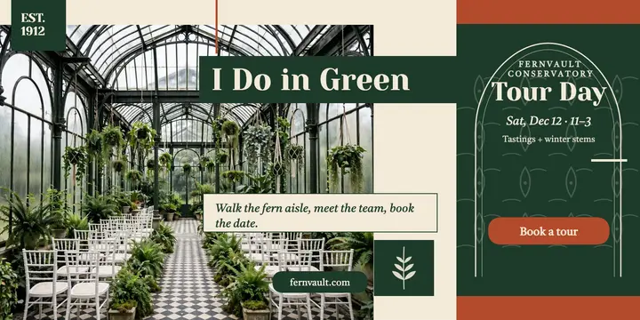 Fernvault glasshouse wedding tour post template