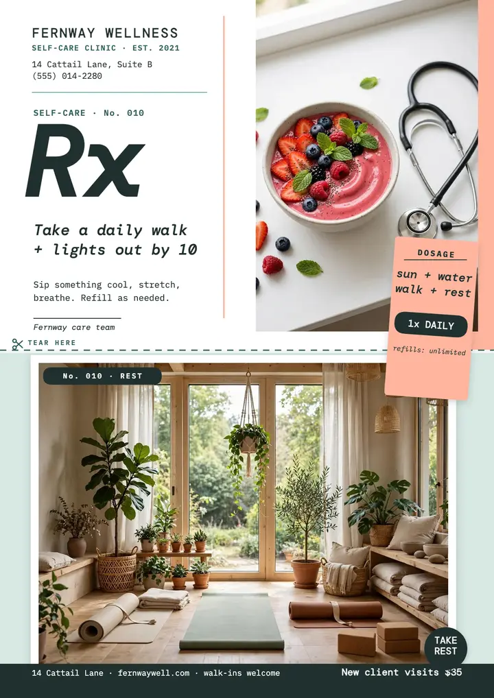 Fernway self-care Rx flyer template