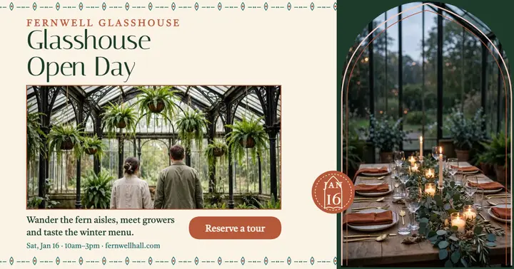 Fernwell Glasshouse wedding open day post template