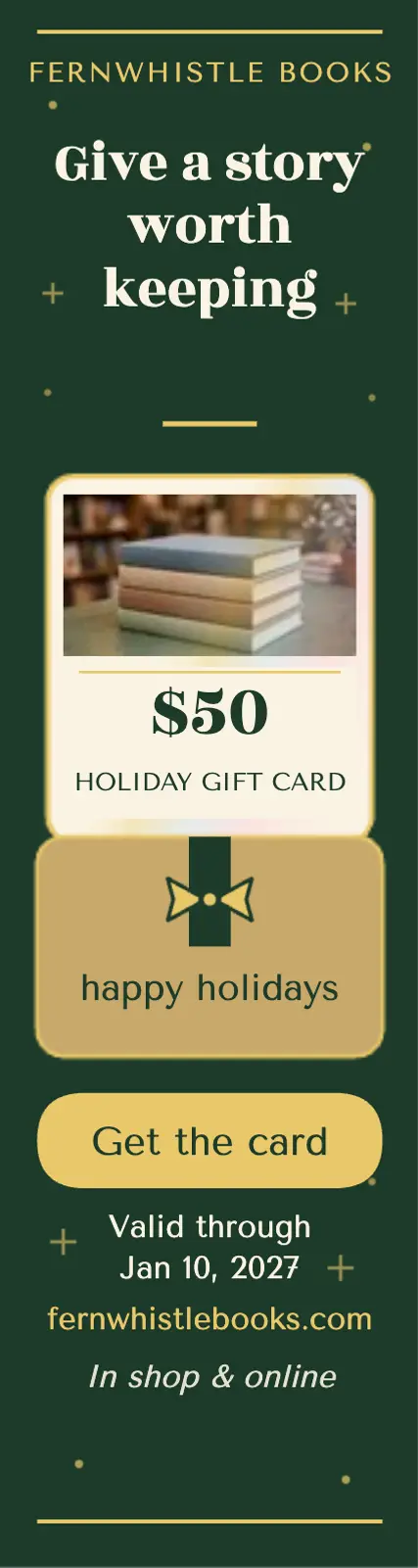 Fernwhistle holiday gift card skyscraper template