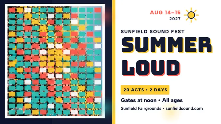 Sunfield Sound Fest lineup thumbnail template