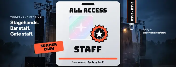 Festival summer crew hiring cover, backstage pass template