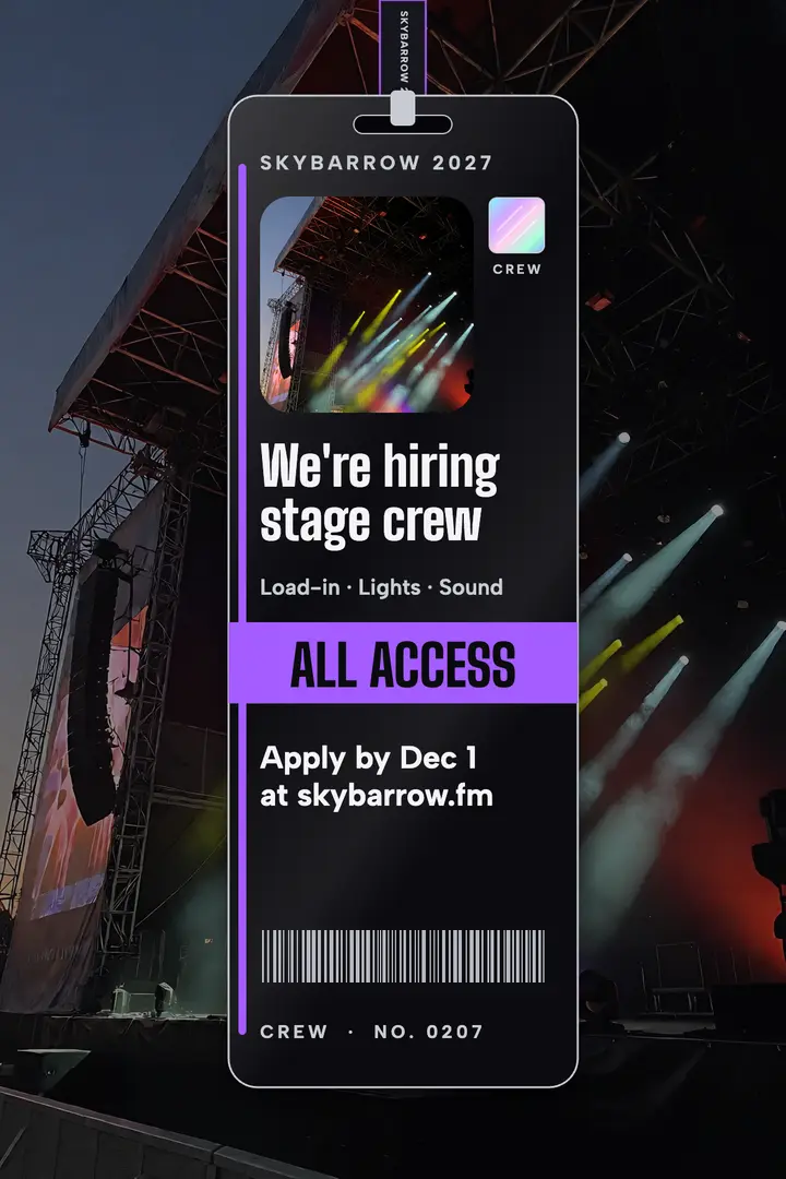 Skybarrow stage crew pass poster template
