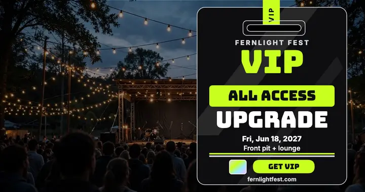 Fernlight Fest VIP laminate upgrade post template