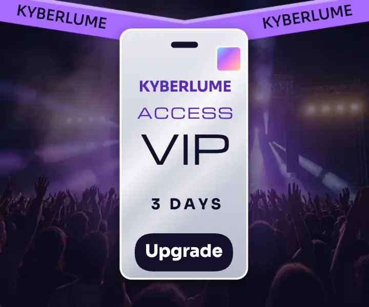 Kyberlume VIP upgrade backstage pass ad template