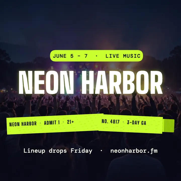 Neon Harbor festival wristband post template