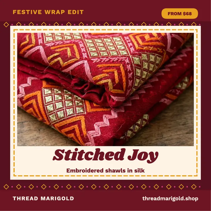 Thread Marigold festive shawl post template