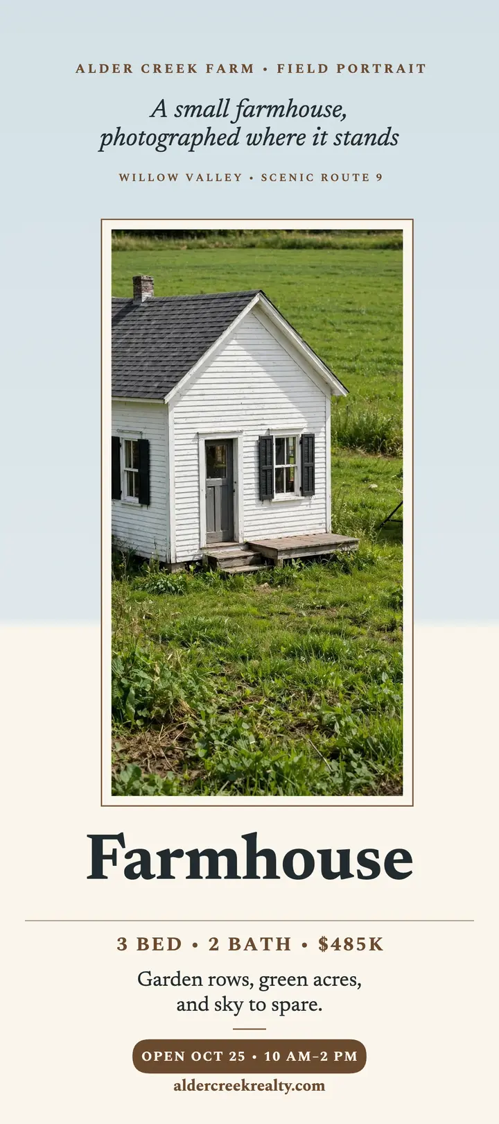 Alder Creek Farm farmhouse rack card template
