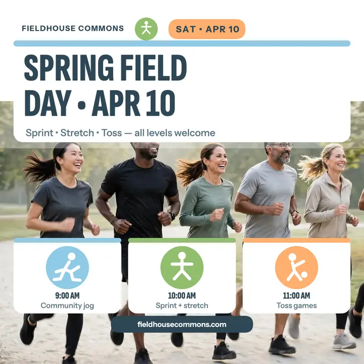 Fieldhouse Commons field day schedule post template