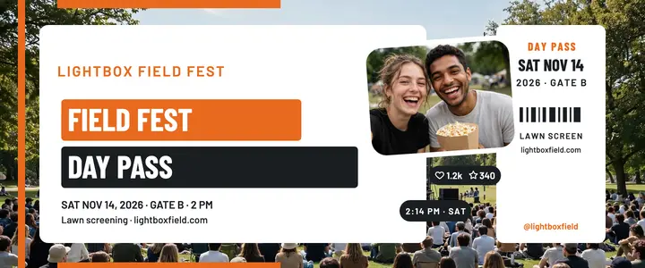 Lightbox Field Fest day pass ticket template