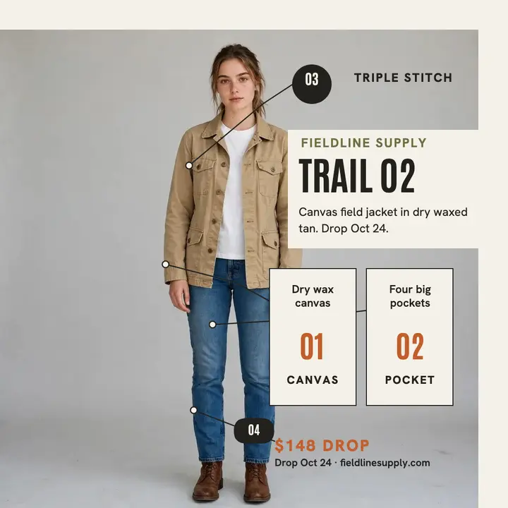 Fieldline Trailcoat drop callouts post template