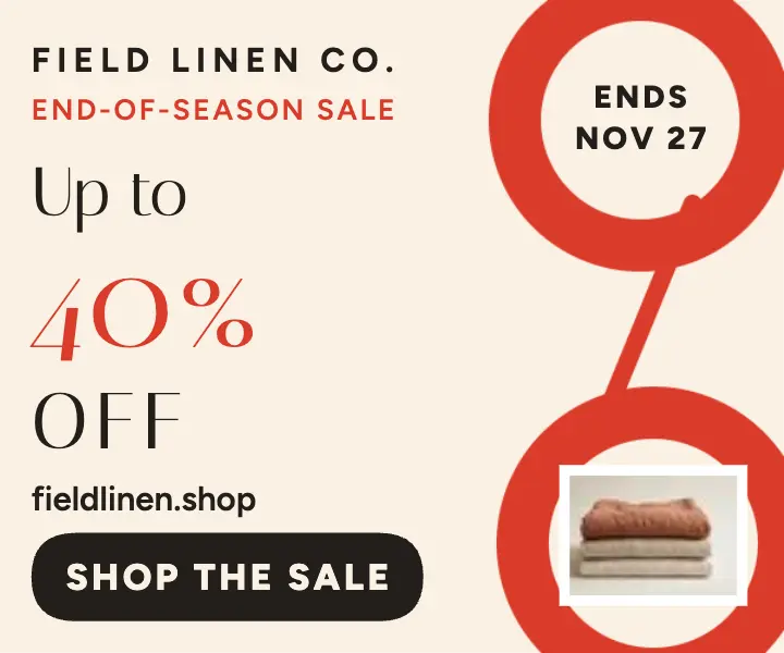 Field Linen Co. end-of-season sale ad template