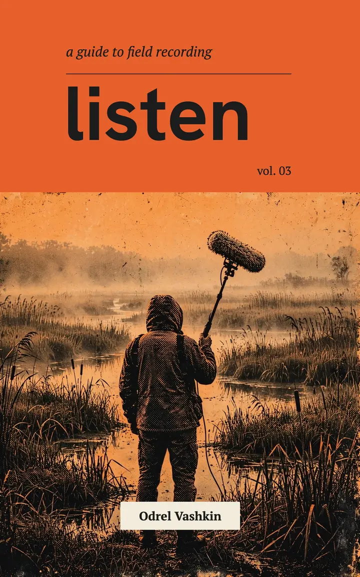 Field recording guide ebook cover, paperback grid template