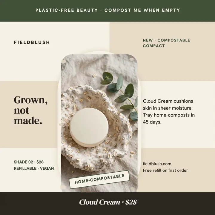 Fieldblush Cloud Cream compostable post template