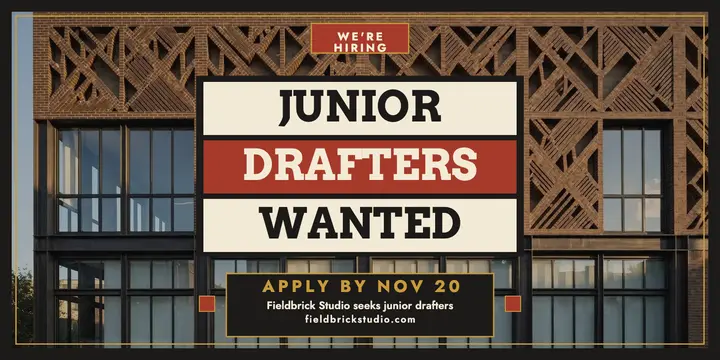 Fieldbrick Studio hiring post, junior drafters: hiring post template