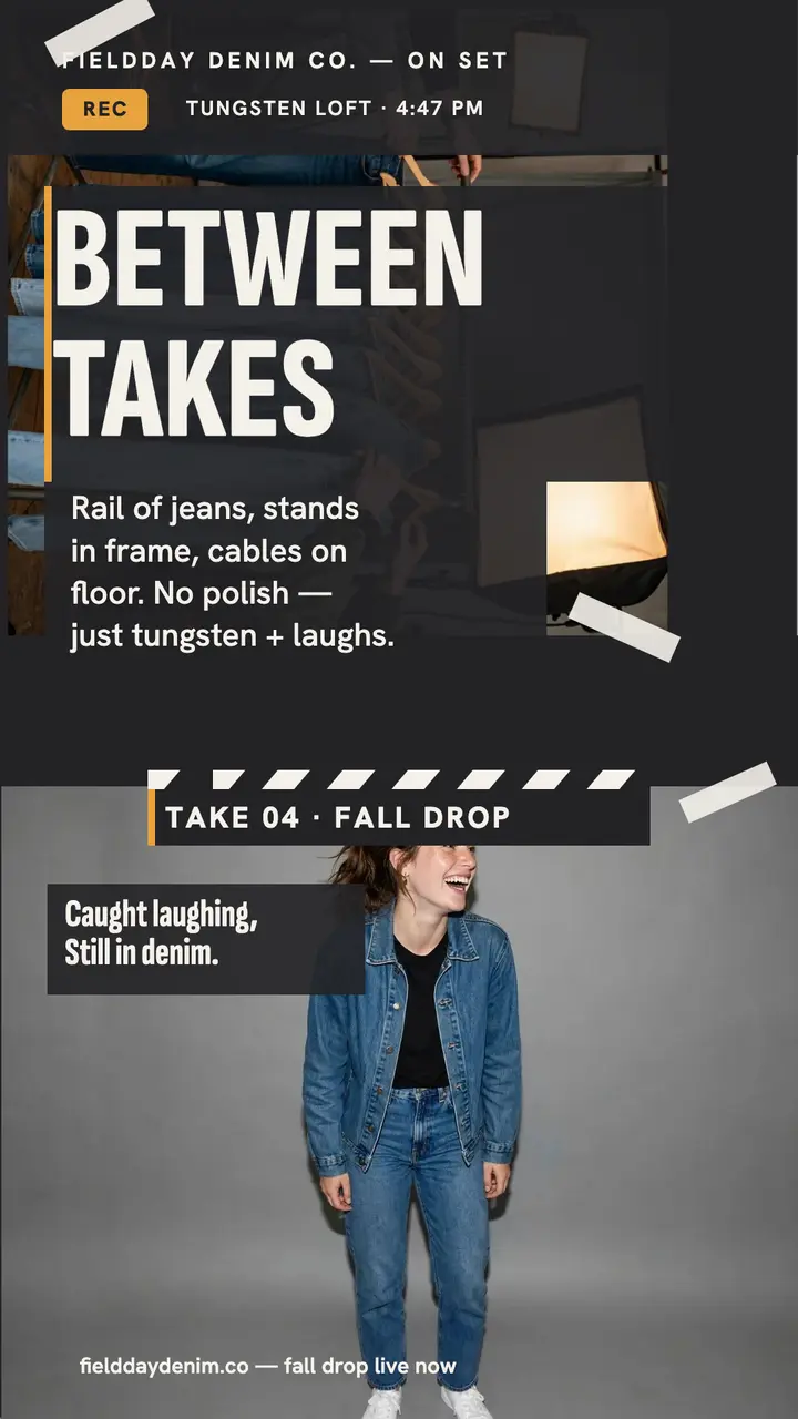 Fieldday denim between-takes story template