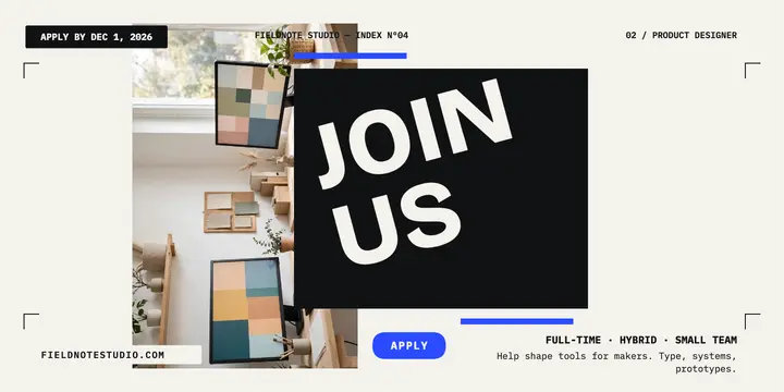 Fieldnote Studio hiring manifesto x post template